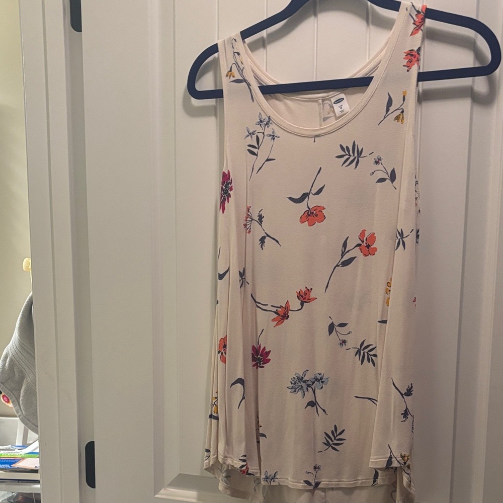 Old Navy Floral Tank Top - Cream and Multicolor